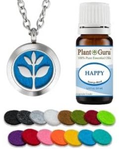 Essential Oil Diffuser Necklace Set With Happy 10 ml